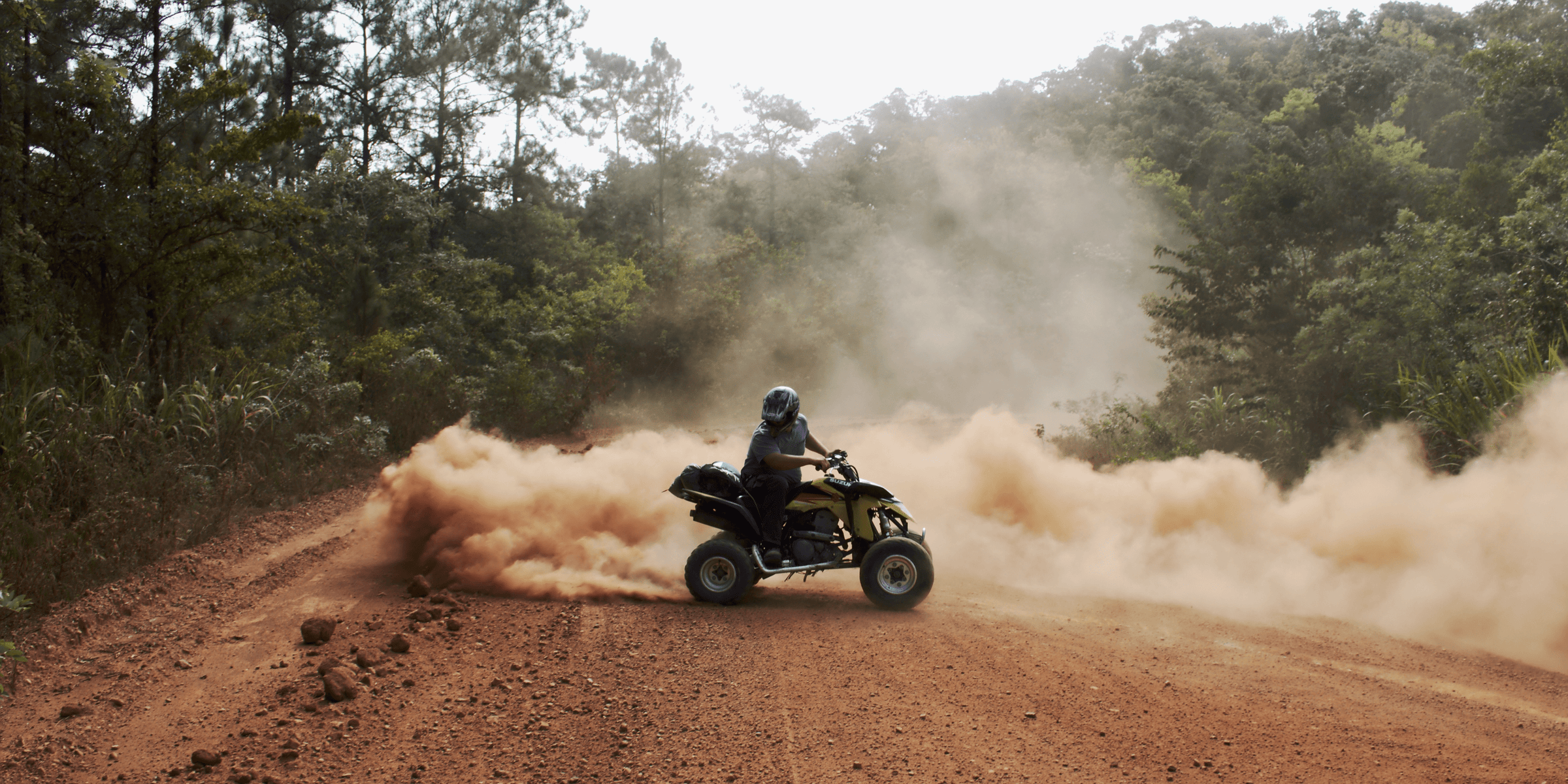 ATV riding on a dirt track