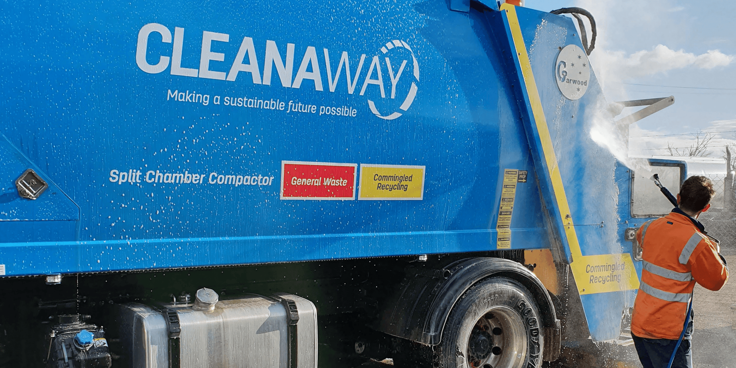 Blue Cleanaway Truck
