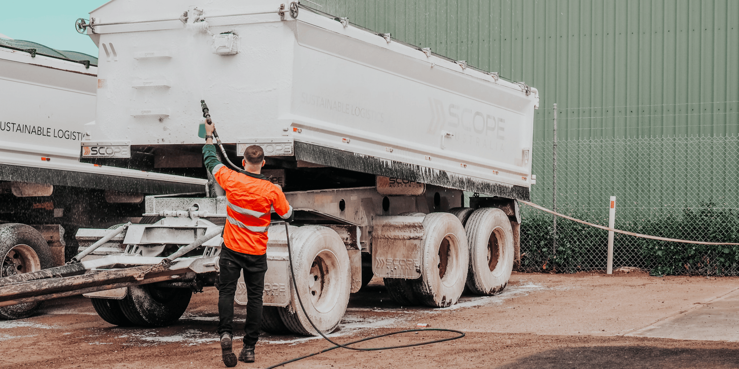 Technician Pressure Cleaning Truck