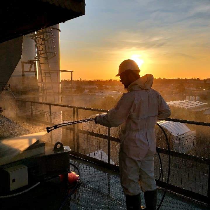 High Pressure Cleaning Rig at Sunset