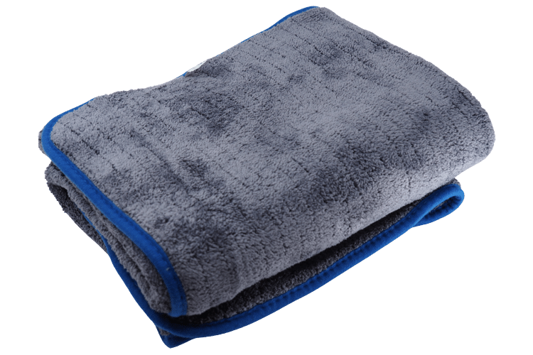 Large Drying Towel Microfibre Cloth Grey with Blue Lining