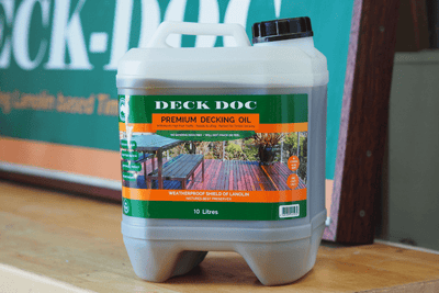 1 x 10L Clear Drum of Deck Dock 'Premium Decking Oil' with Green Label