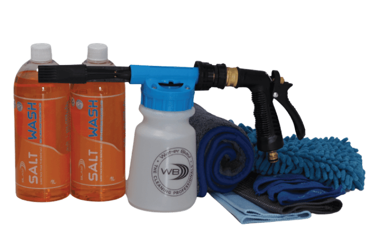 Snow Foaming Gun with 2L of Orange Marine Care Salt Washing Product with Microfibre Towel Pack
