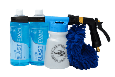pH Neutral Blue Snow Foaming Car Care Product 2L with Snow Foaming Applicator Gun with Soapaholic Hand Wash Microfibre Mitt