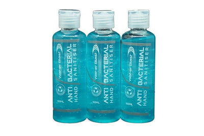 3 Pack Blue Wat-er Blast Antibacterial Hand Sanitiser in 100ml Bottles