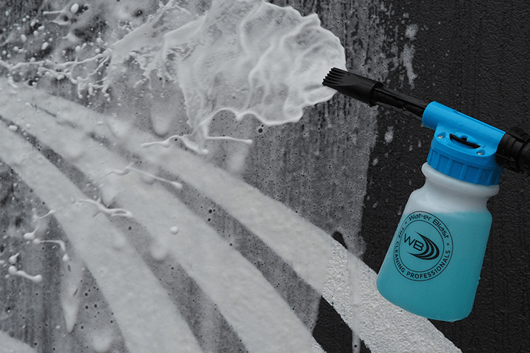 Snow Thrower Spraying Blue Blast Foam
