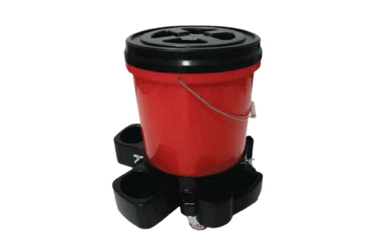 Black and Red Detailer Bucket and Dolly