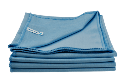 Layer of Blue Glass Microfibre Cloth Towels For Windows