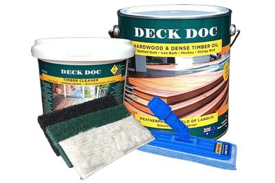 Deck Doc Hardwood and Dense Timber Oil Kit With Oil, Timber Cleaner and Applicators