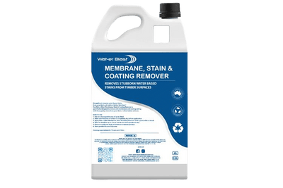 4L White Drum of Wat-er Blast 'Membrane, Stain & Coating Remover' with White and Blue Label