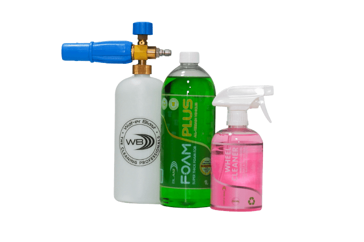 Snow Foaming Applicator Gun with Cylindrical Bottle, 1L of Green All Terrain Alkaline Snow Foaming Car Wash, 500ml Pink Wheel Cleaner with a Spray Nozzle