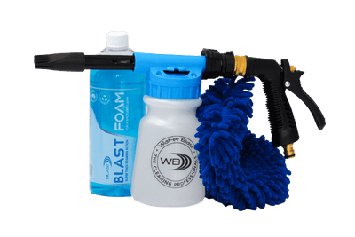 pH Neutral Blue Snow Foaming Car Care Product 1L with Snow Foaming Applicator Gun with Soapaholic Hand Wash Microfibre Mitt