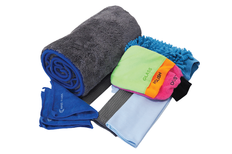 Collection of Multi-Coloured Mitts, Microfibres, Towels and Cloths
